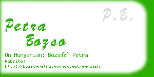 petra bozso business card